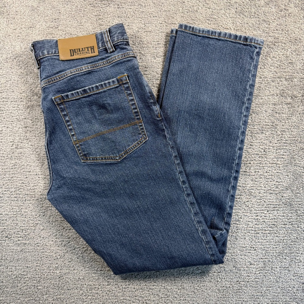 Duluth Trading Co Flex Weekender Jeans 30x32 Mens Trim Fit Medium Wash Workwear